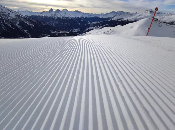 Piste damée du domaine de Lenzerheide, février (secteur à confirmer)