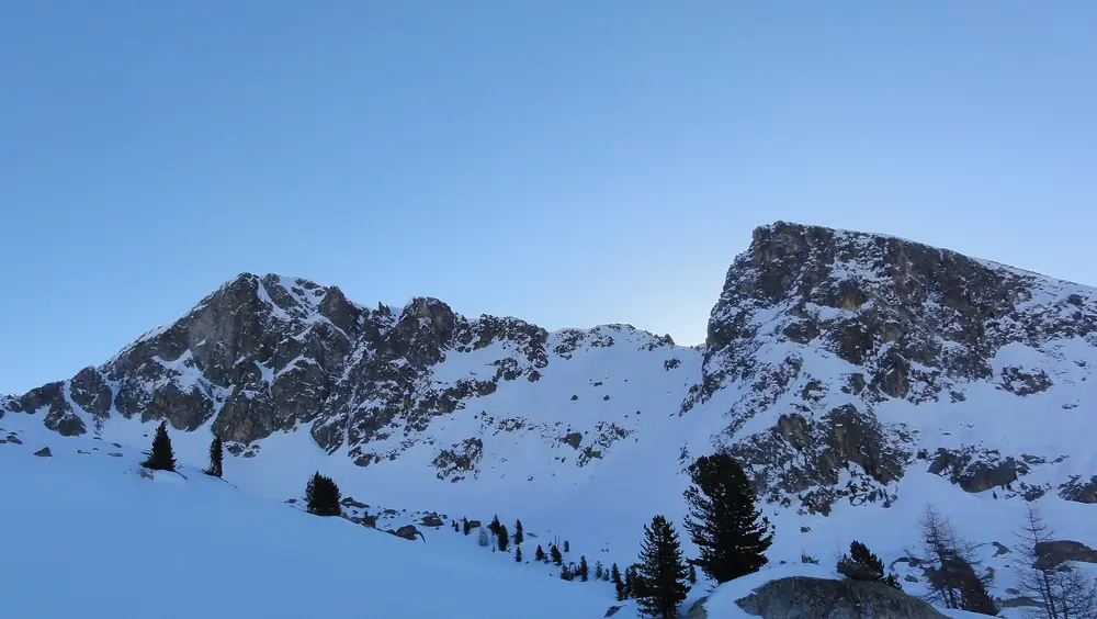 Paysage enneigé du secteur des Tavels et de la Costasse (catégorie Isola 2000), mars 2015