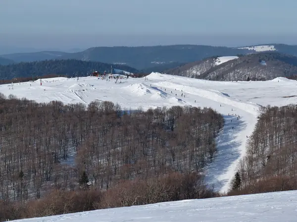 Haut des pistes de La Bresse-Hohneck vu depuis le Kastelberg, février 2012