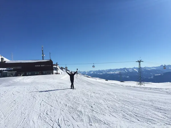 Station du Vorab (Vorab 3000) et piste, février