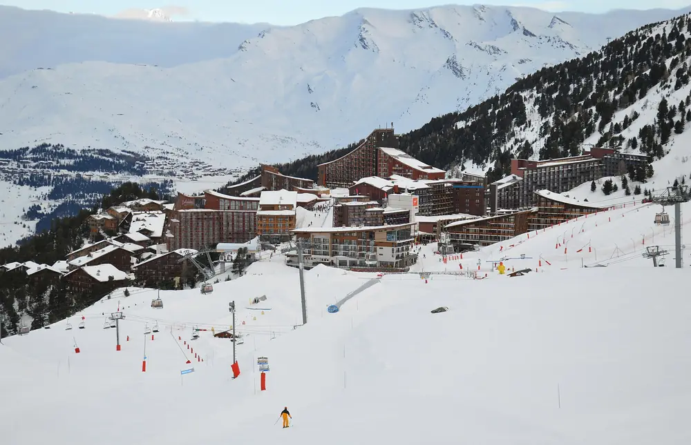 Arc 2000 vu depuis les Chalets de l'Arc, février 2018