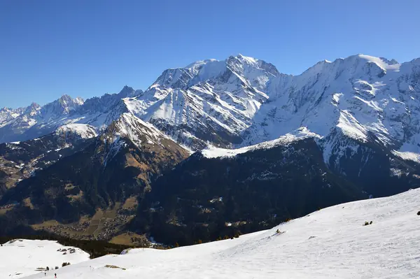 Massif du Mont-Blanc vu de la Grande Épaule, secteur du Mont Joly, mars 2025