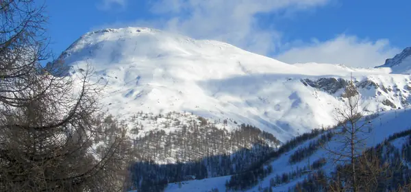 Le Monte Motta enneigé vu depuis la piste de fond des Marmotte, Sestriere, décembre 2019