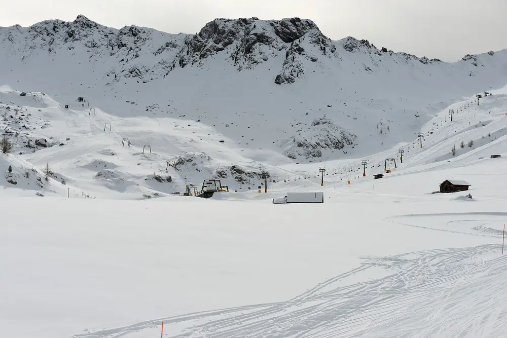 Pistes du secteur Ciampac, au-dessus d'Alba di Canazei (février 2016)
